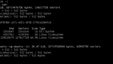 Comando de Linux para verificar la partición del disco