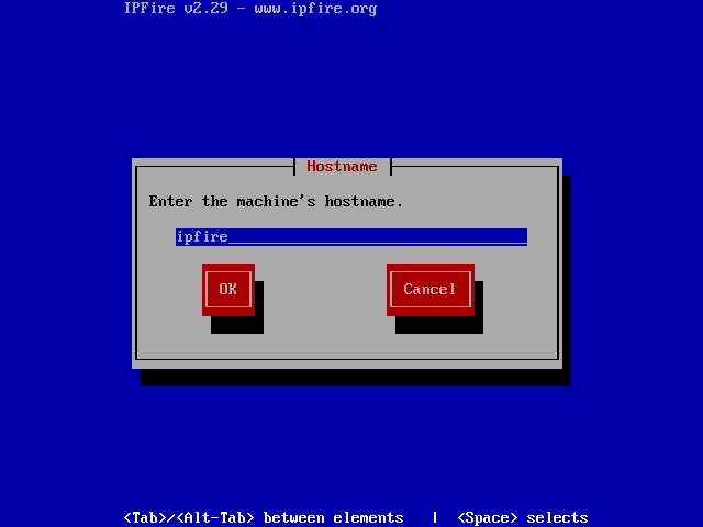 Establecer el nombre de host de IPFire