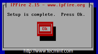 Configuración de IPFire completada
