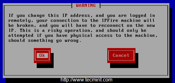 Advertencia de cambio de IP