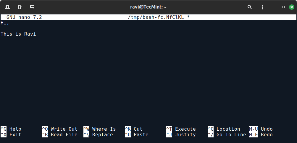 Iniciar un editor de texto en la terminal