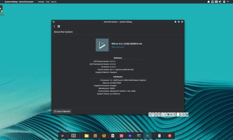 Lanzamiento de Nitrux 3.5.1, equipado con Linux Kernel 6.9 y controlador de tarjeta gráfica NVIDIA 555
