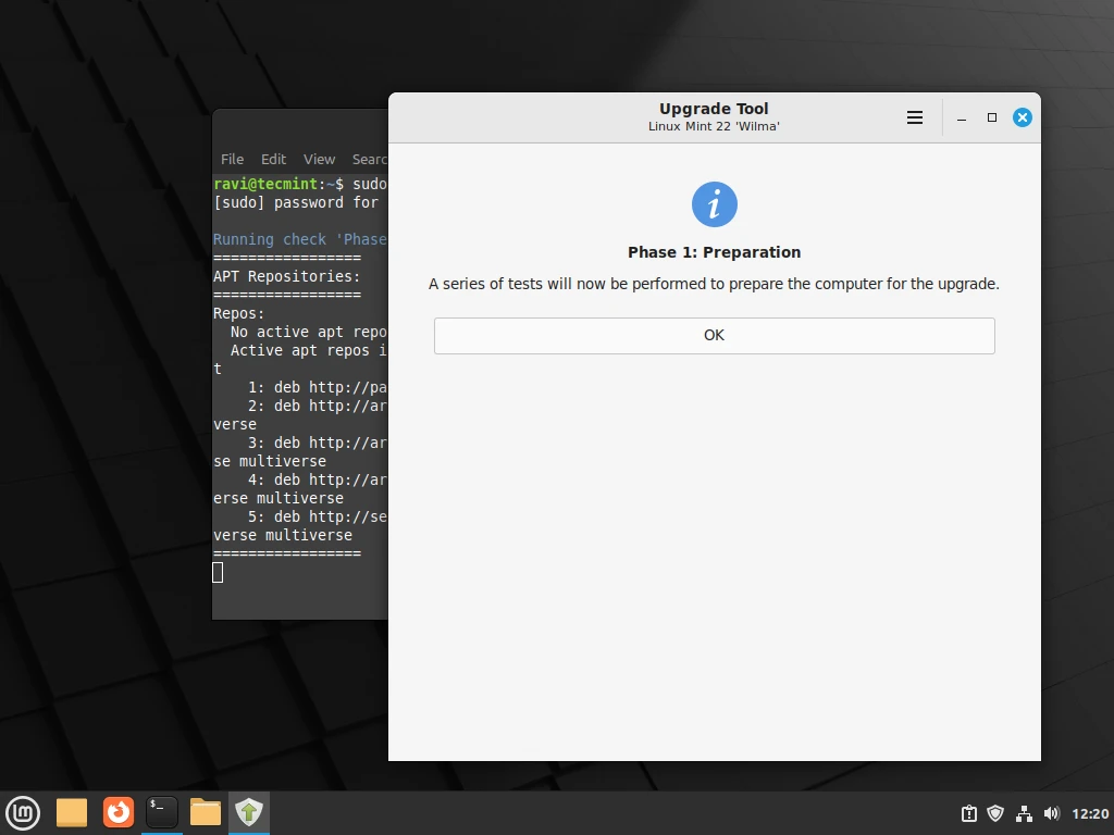 Preparación para la actualización de Linux Mint