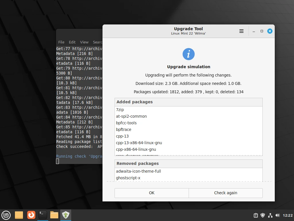 Actualizaciones del paquete de software Linux Mint