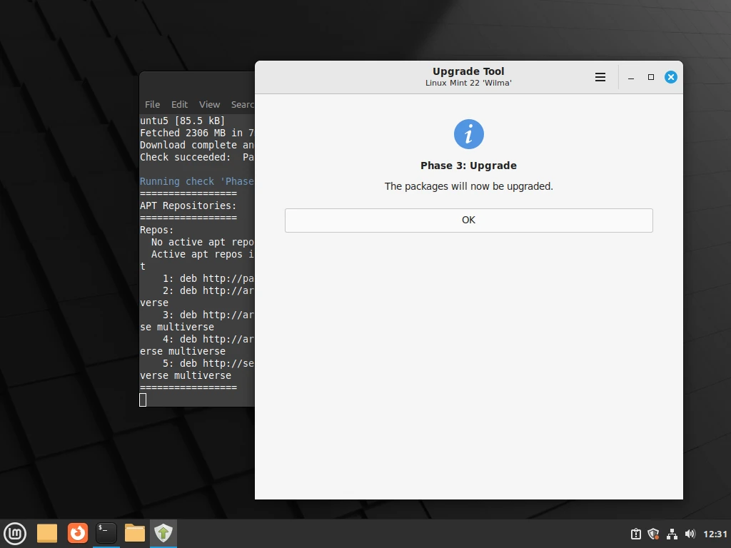 Actualización del paquete de software Linux Mint