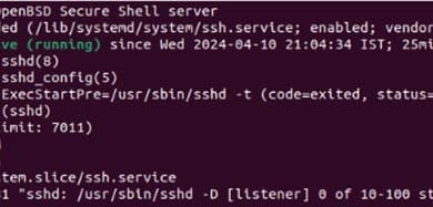 Comprobar actividad ssh