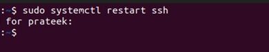 Reiniciar el servicio ssh