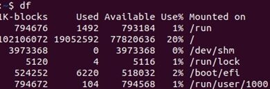 ejemplo de comando df