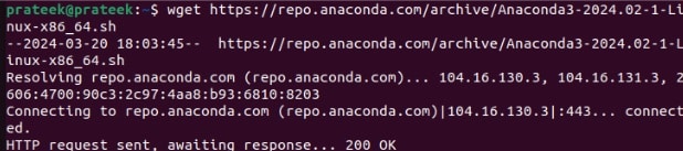 instalación de anaconda usando el comando -wget