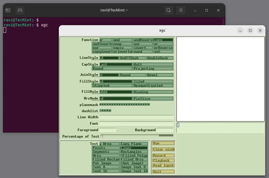 xgc: Demostración gráfica de X Window