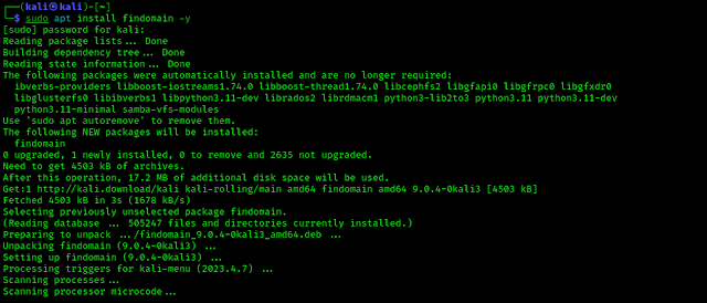 Instale Findomain en Kali Linux
