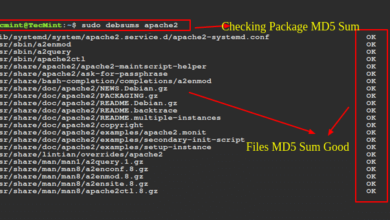 Cómo verificar la suma de verificación MD5 de los paquetes instalados