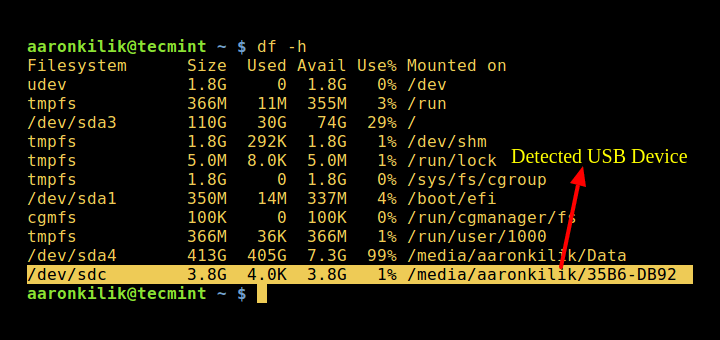 4 formas de encontrar el nombre de dispositivo USB conectado en Linux