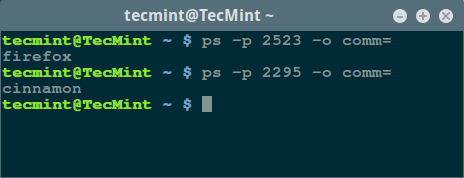 Encontrar el nombre del proceso de Linux
