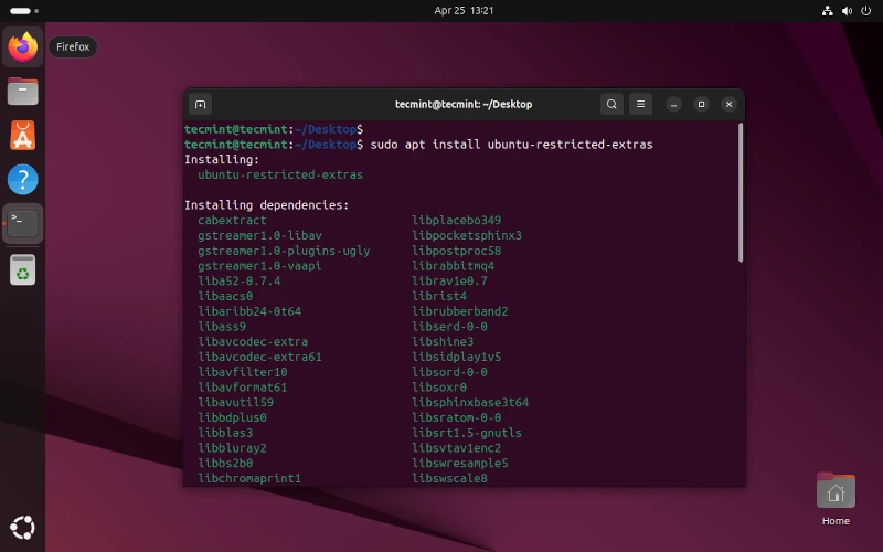 Instalar el códec de medios