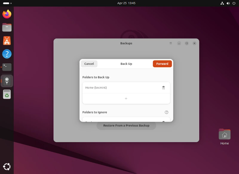 Archivos de copia de seguridad en Ubuntu