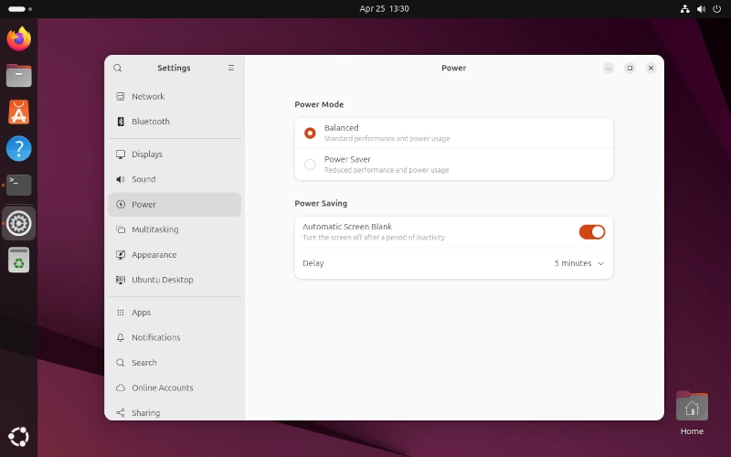 Uso de poder de Ubuntu