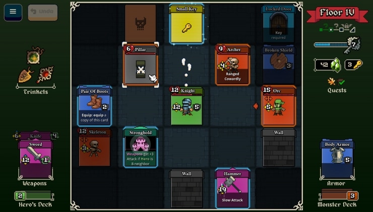 Lost for Swords es una oruga única de la mazmorra, que es diferente cada vez