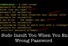 Cómo hacer que el usuario insulto a sudo en una contraseña incorrecta en Linux