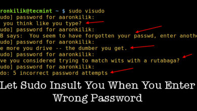 Cómo hacer que el usuario insulto a sudo en una contraseña incorrecta en Linux