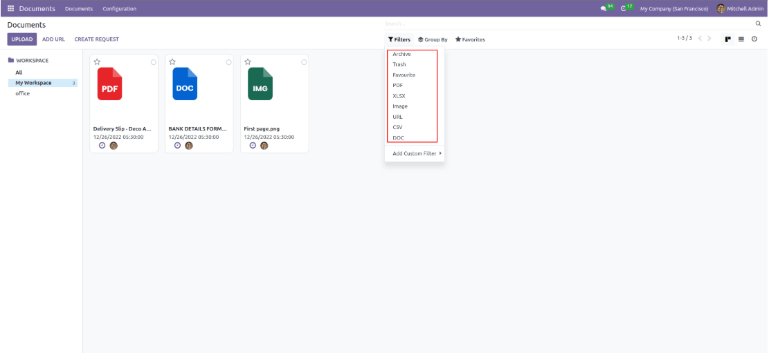 Aplicación de administración de documentos Odoo