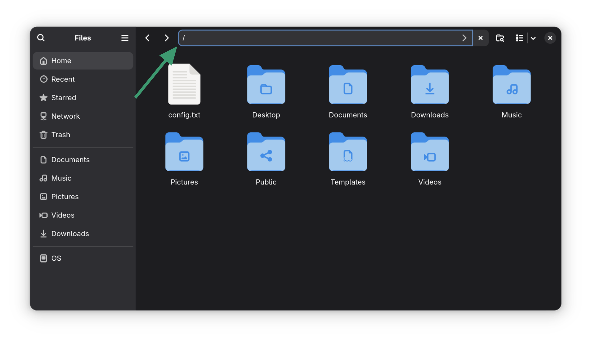 Acceder a la carpeta raíz en Nautilus en Linux
