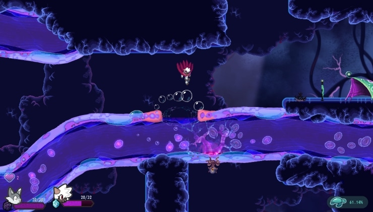 Moonlight Pulse es Metroidvania, instalado en un enorme organismo interestelar ahora con la versión de Linux