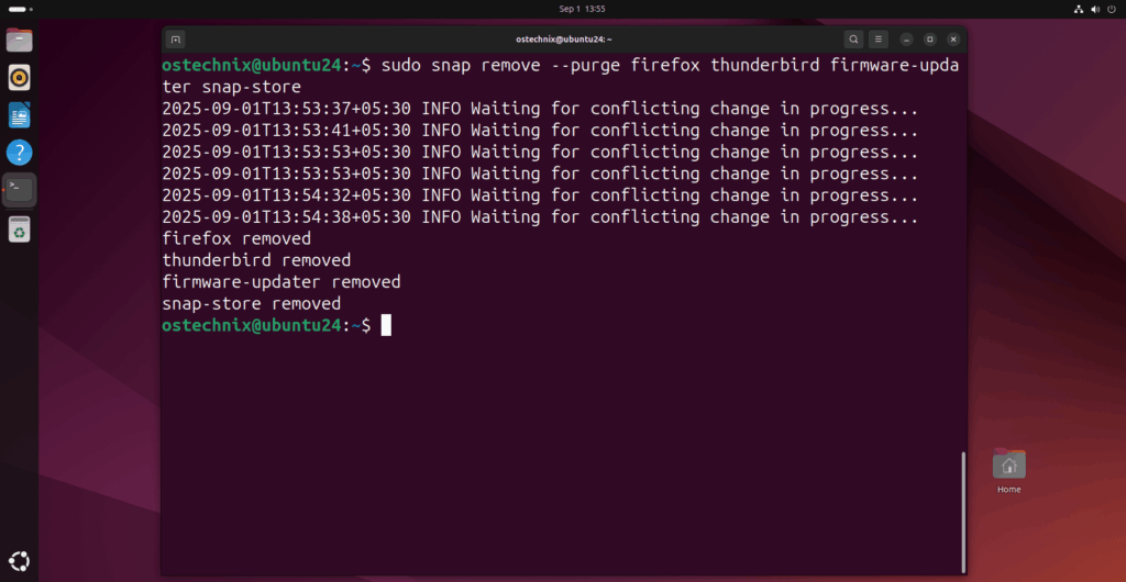 Eliminar la aplicación Snap en Ubuntu 24.04