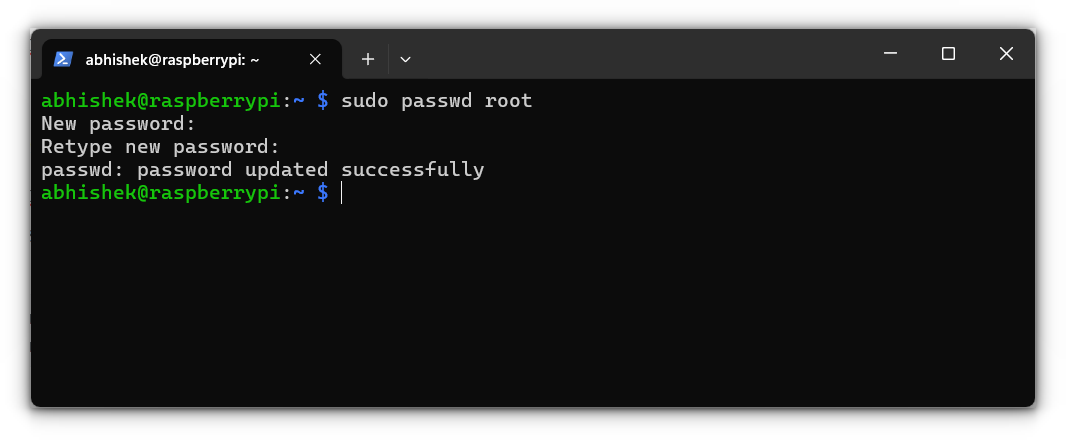 Establezca la contraseña para la cuenta de usuario root