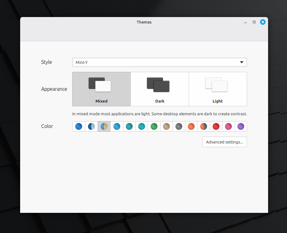 Tema de menta de Linux