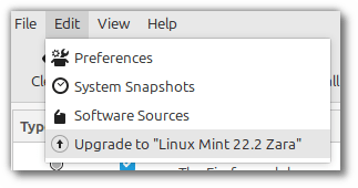 Actualizar a Linux Mint 22.2 Zara Actualizar a Linux Mint 22.2 Zara