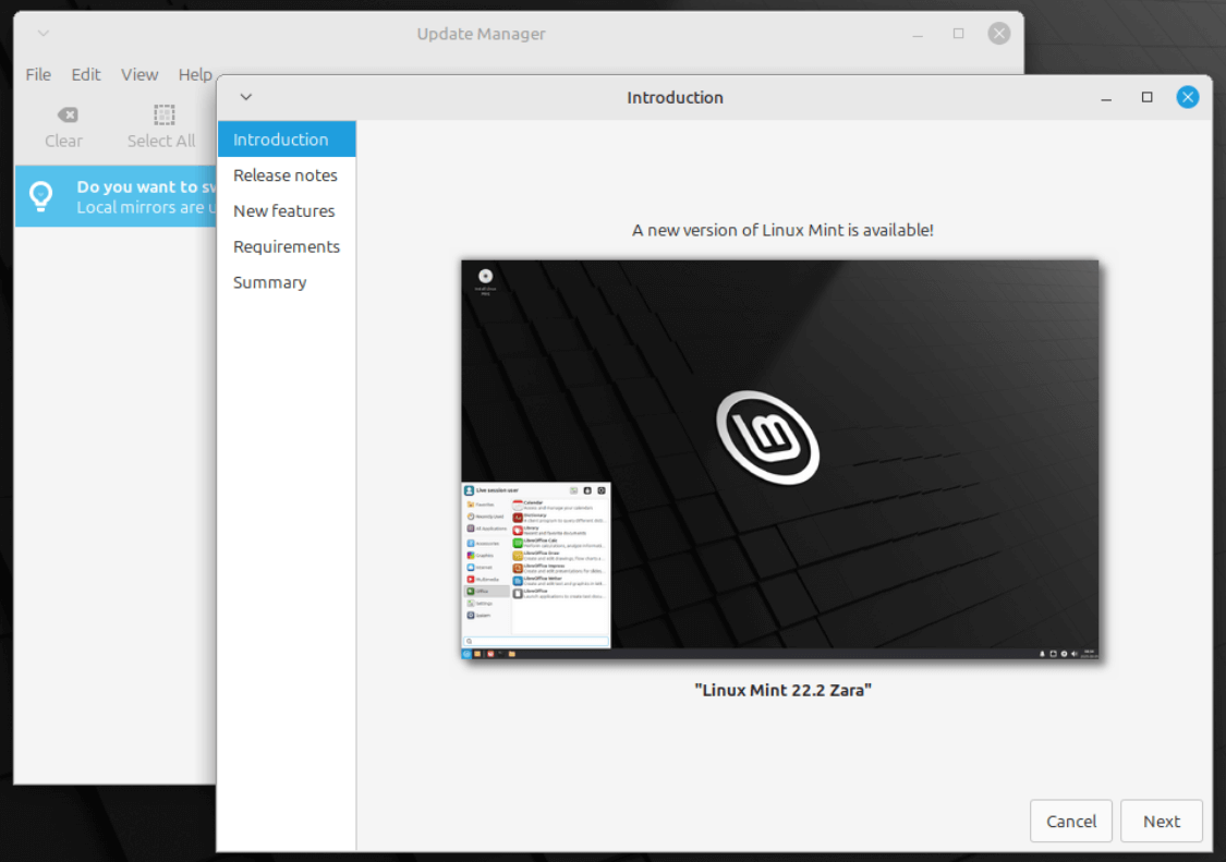 Actualizar a Linux Mint 22.2
