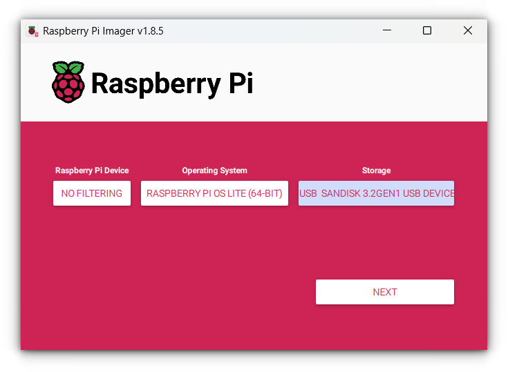 Use la herramienta RPI Imager para flashear Raspberry Pi Oslite