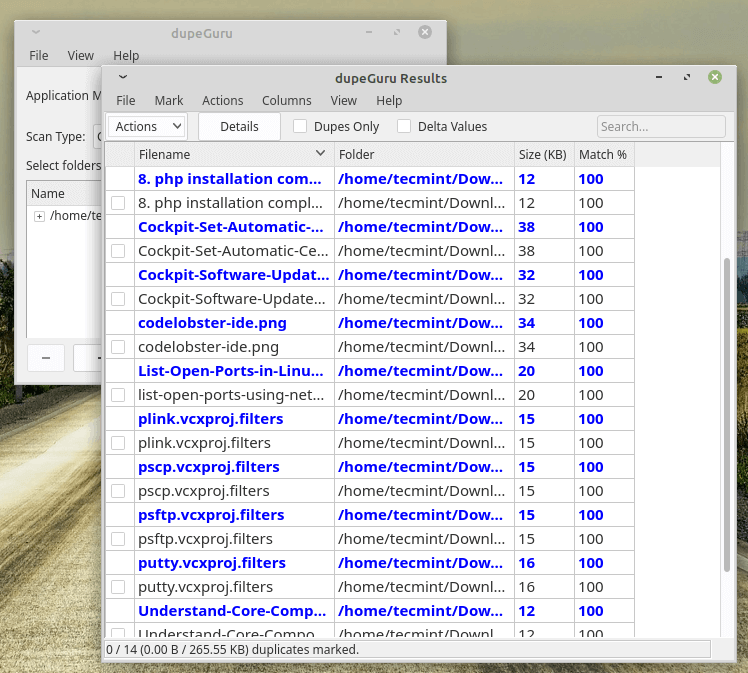 Dupeguru: encuentre archivos duplicados en Linux