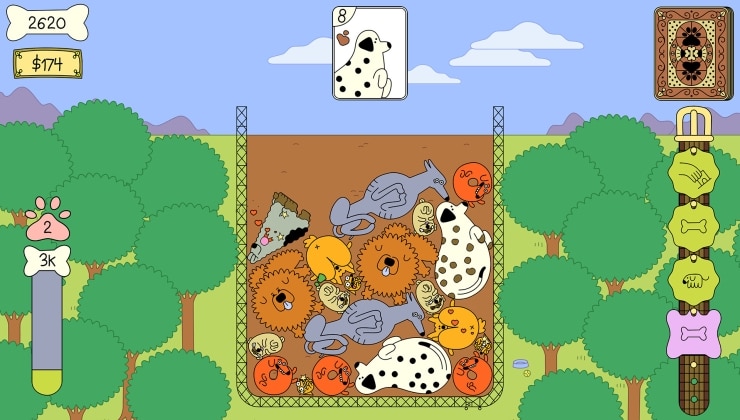 La fusión de los perros para hacer perros grandes en un delicioso estúpido Roguelik -Dogpile Dogpile.