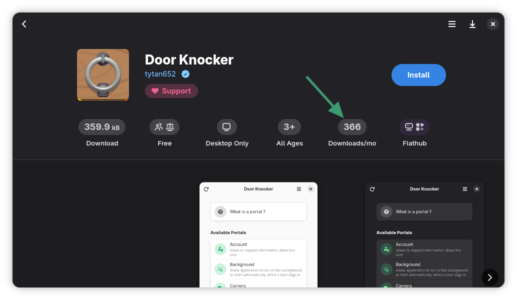 Detalles de la aplicación en la aplicación Bazaar