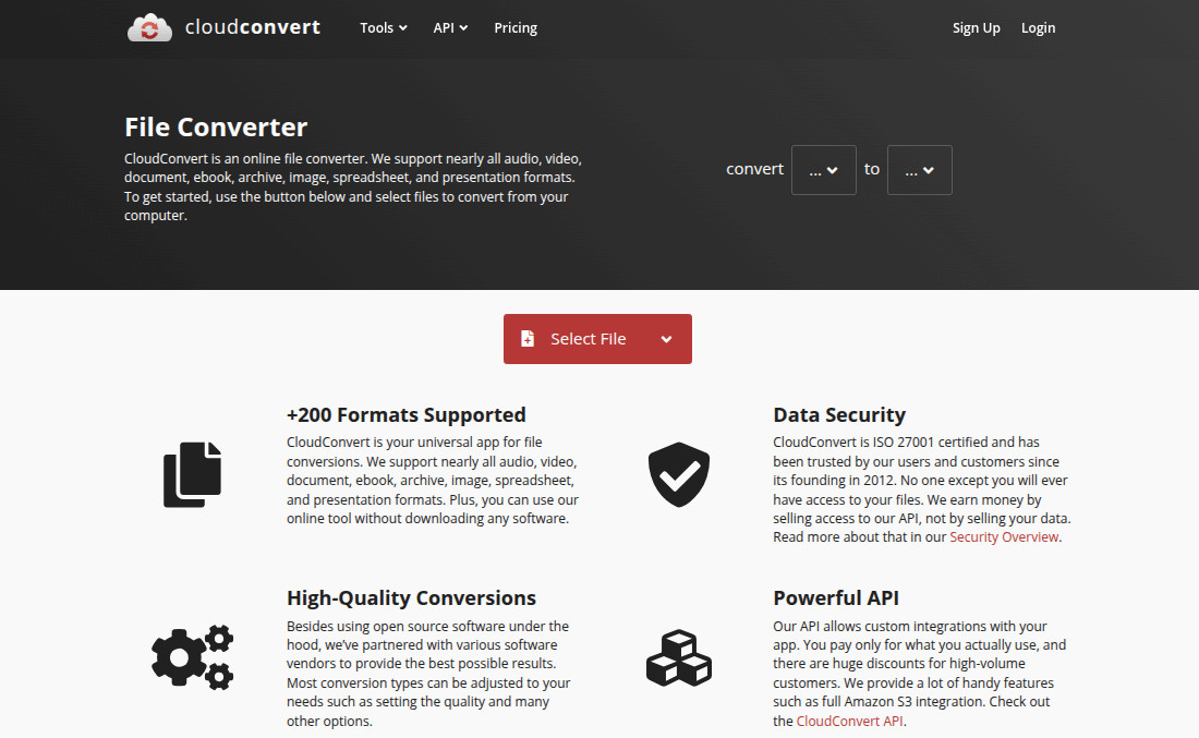 CloudConvert - Conversor de archivos en línea