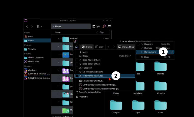 Exclude a Window from ScreenCast in KDE Plasma 6.6