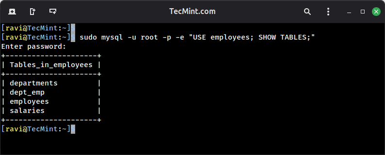 Cómo ejecutar consultas MySQL desde la línea de comandos de Linux ...