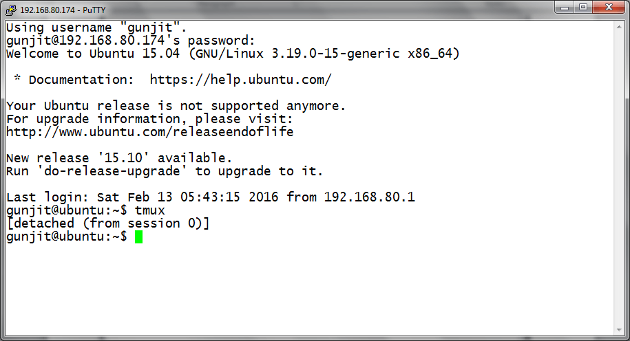 Separar sesión de Tmux en Linux