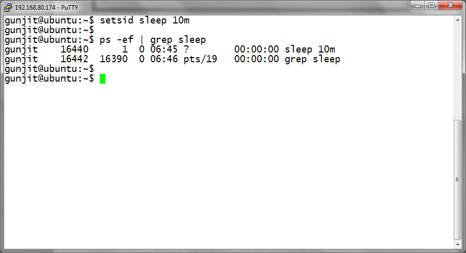 Ejecute comandos de Linux usando Setsid