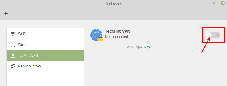 Conexión VPN habilitada