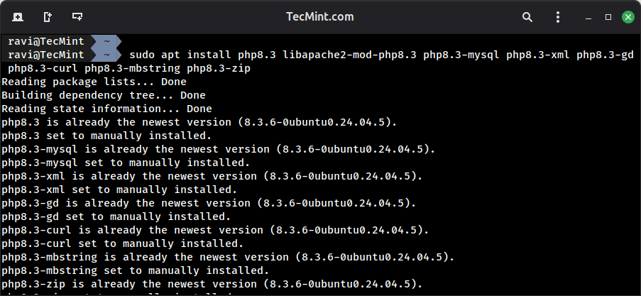 Instalar módulos PHP 8.3 para Apache