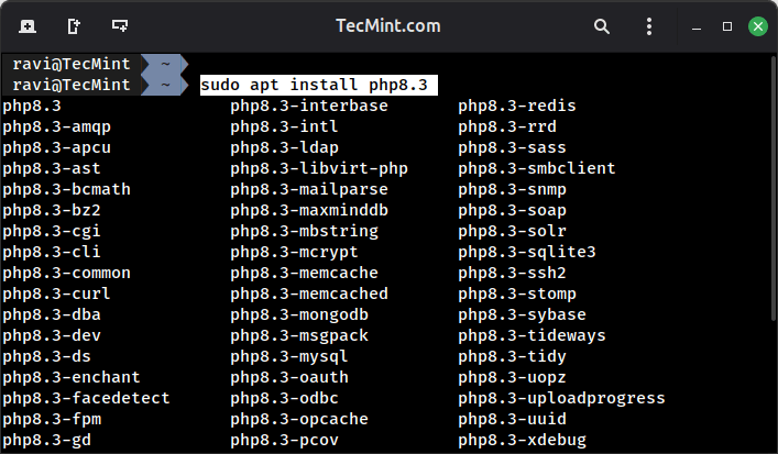 Listar e instalar módulos PHP 8.3