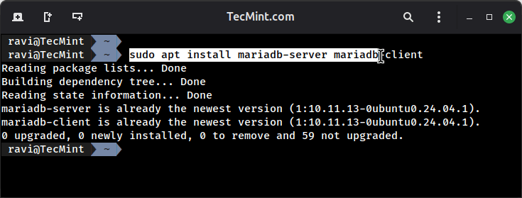 Instale la última base de datos MariaDB