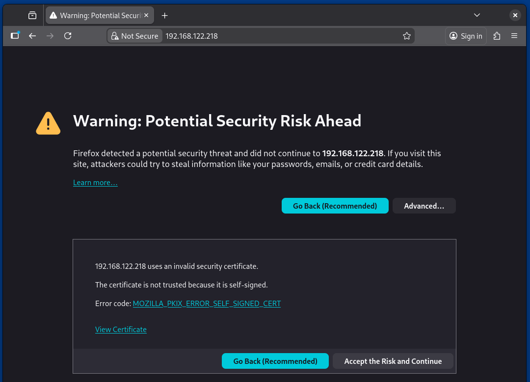 Omitir las advertencias de certificados autofirmados en Apache