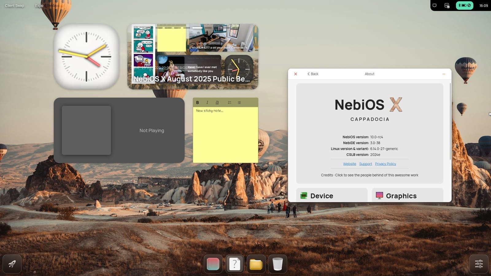 Vista de escritorio de NebiOS