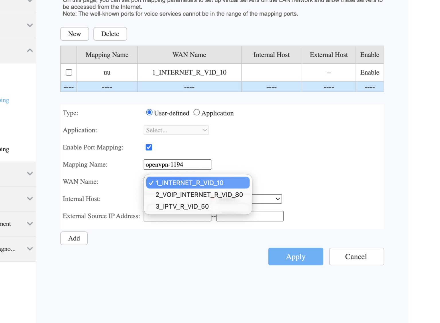 Configurar el reenvío de puertos del enrutador open vpn