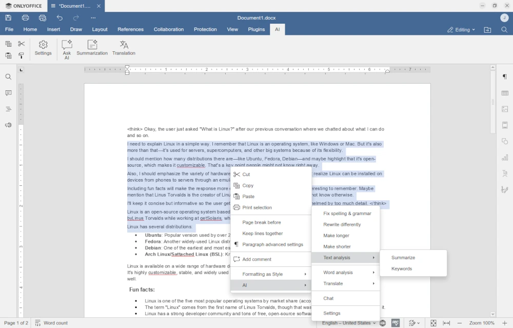Comience con AI Assistant en su editor de documentos