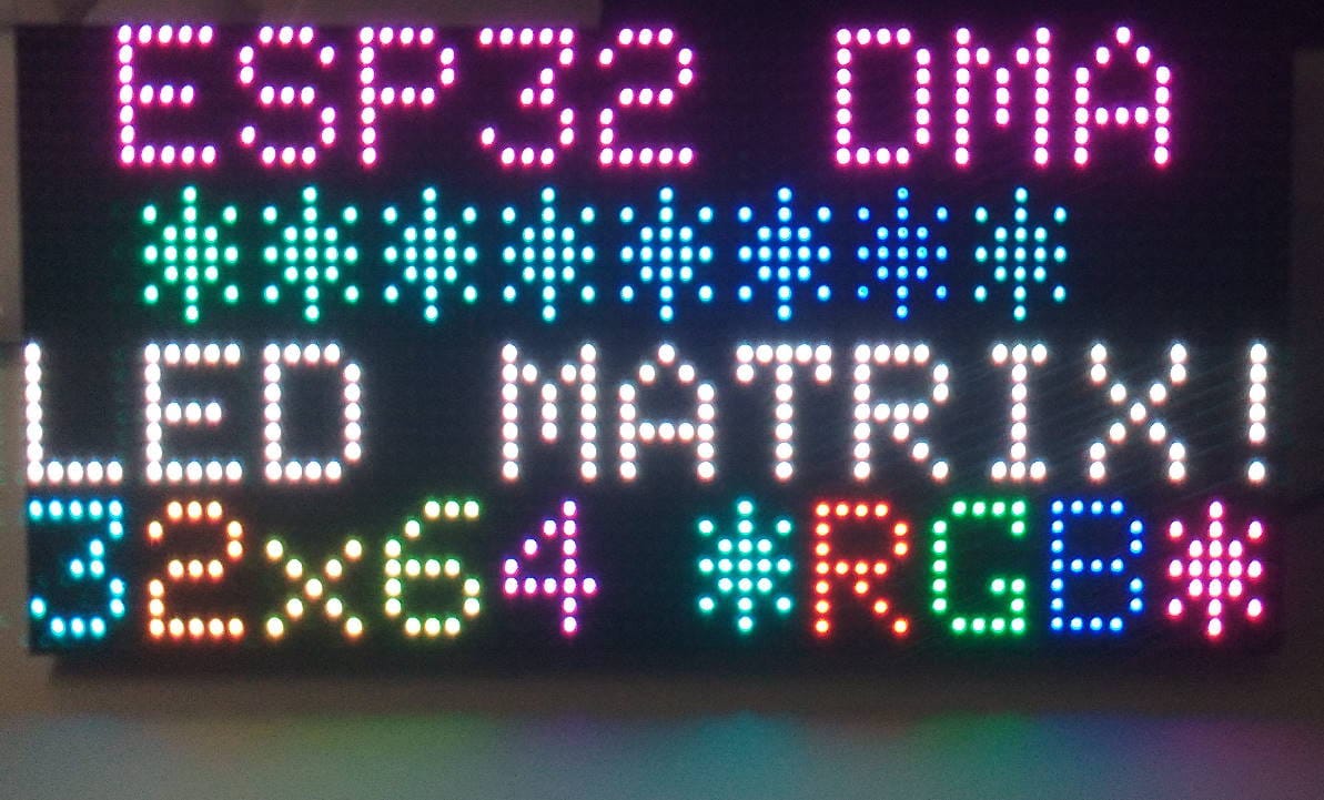 La pantalla LED esp32 dma está aquí en todo su esplendor